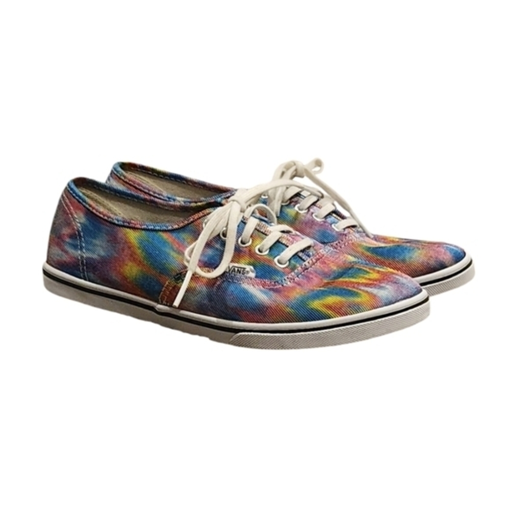 Vans Iridescent Tye Dye Blue Canvas Sneakers Womens Size‎ 9 Off The Wall